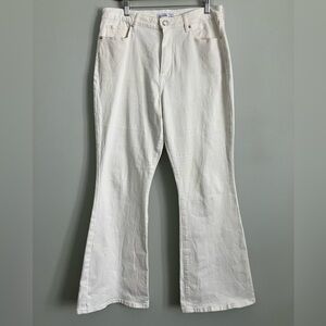 ELIZABETH & JAMES White High Rise Flare Leg Jeans Size 14